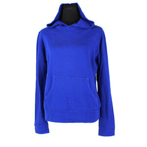 Monrow Super Soft Pullover Hoody NEW Royal Blue Knit Hooded Sweatshirt Size M
